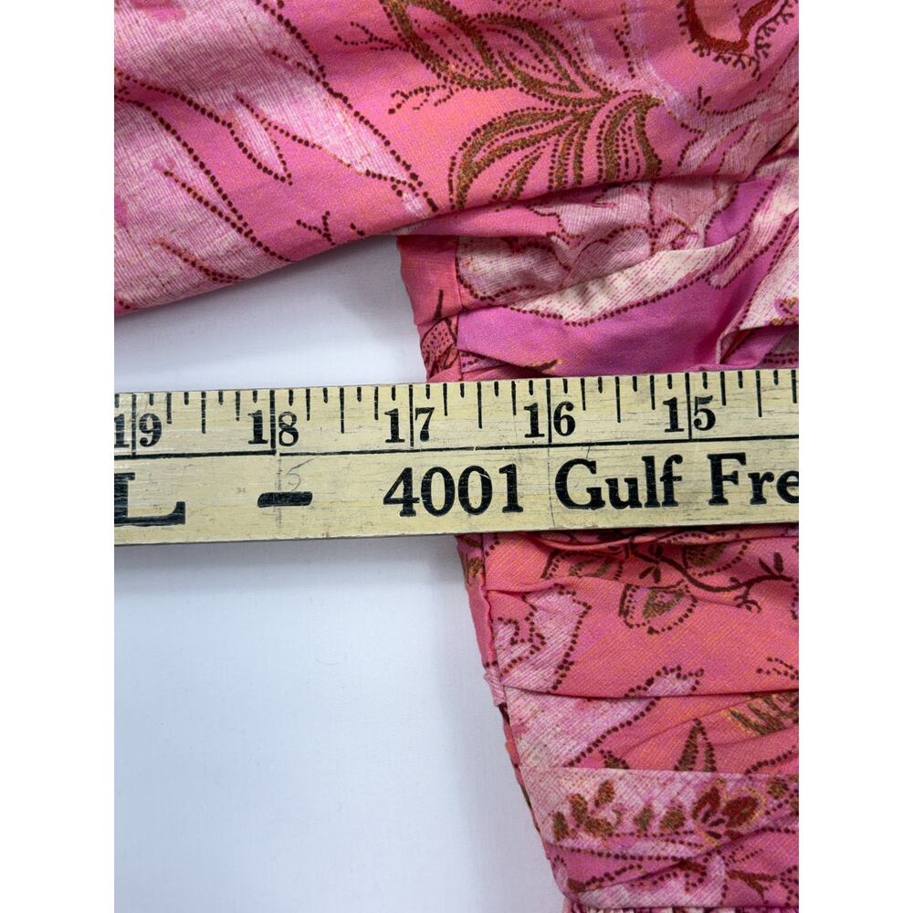 Ulla Johnson Leilani Dress Sz 8 100% cotton pink & gold floral print pockets - Picture 14 of 15